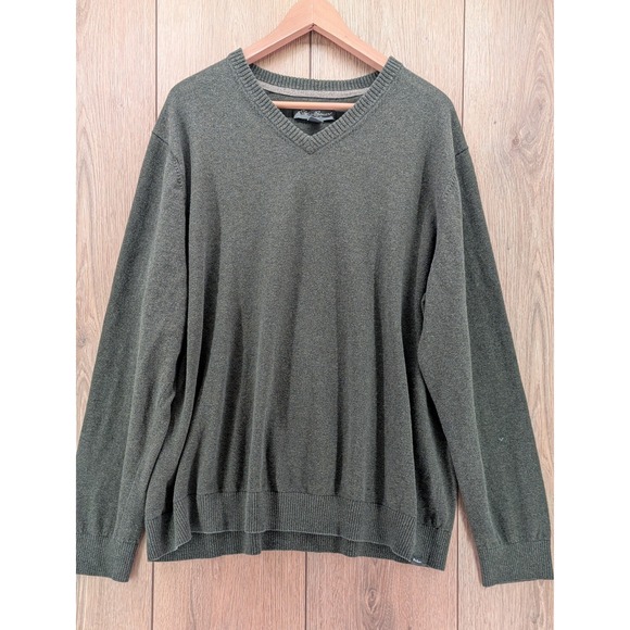 Eddie Bauer Men's V-Neck Cotton Merino Wool Sweater – 2XL - Picture 1 of 6